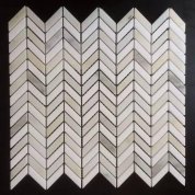 calacatta Gold herringbone mosaic tile Polished