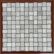 Wooden white multi finish mosaic