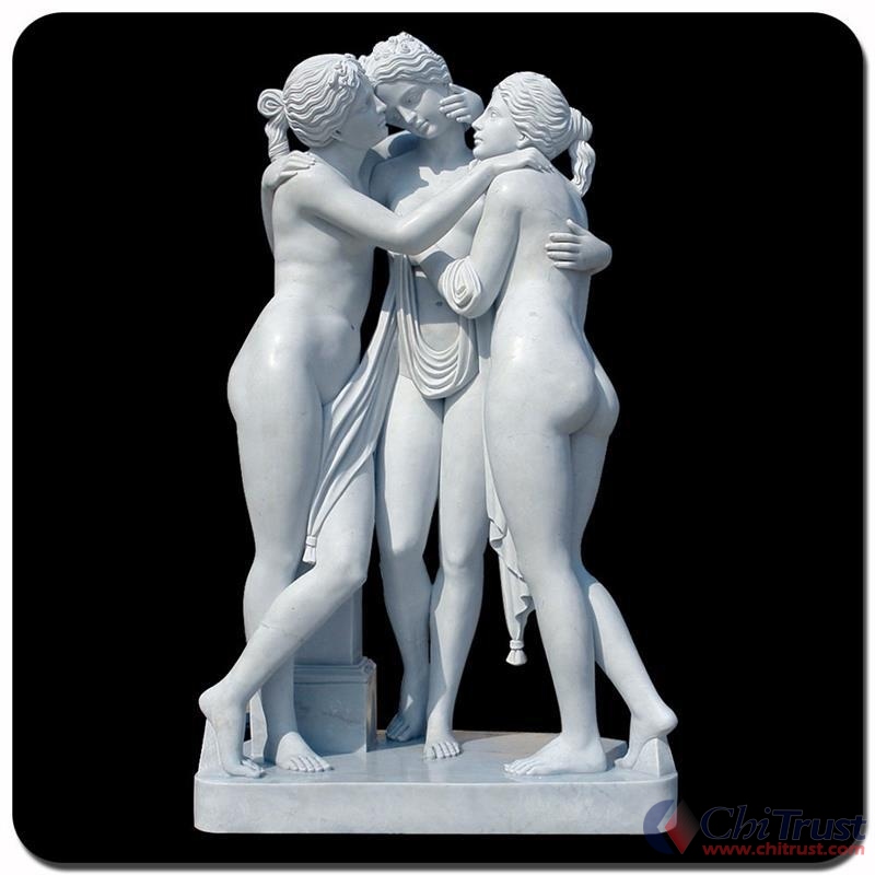 Home garden decor three women stone figure