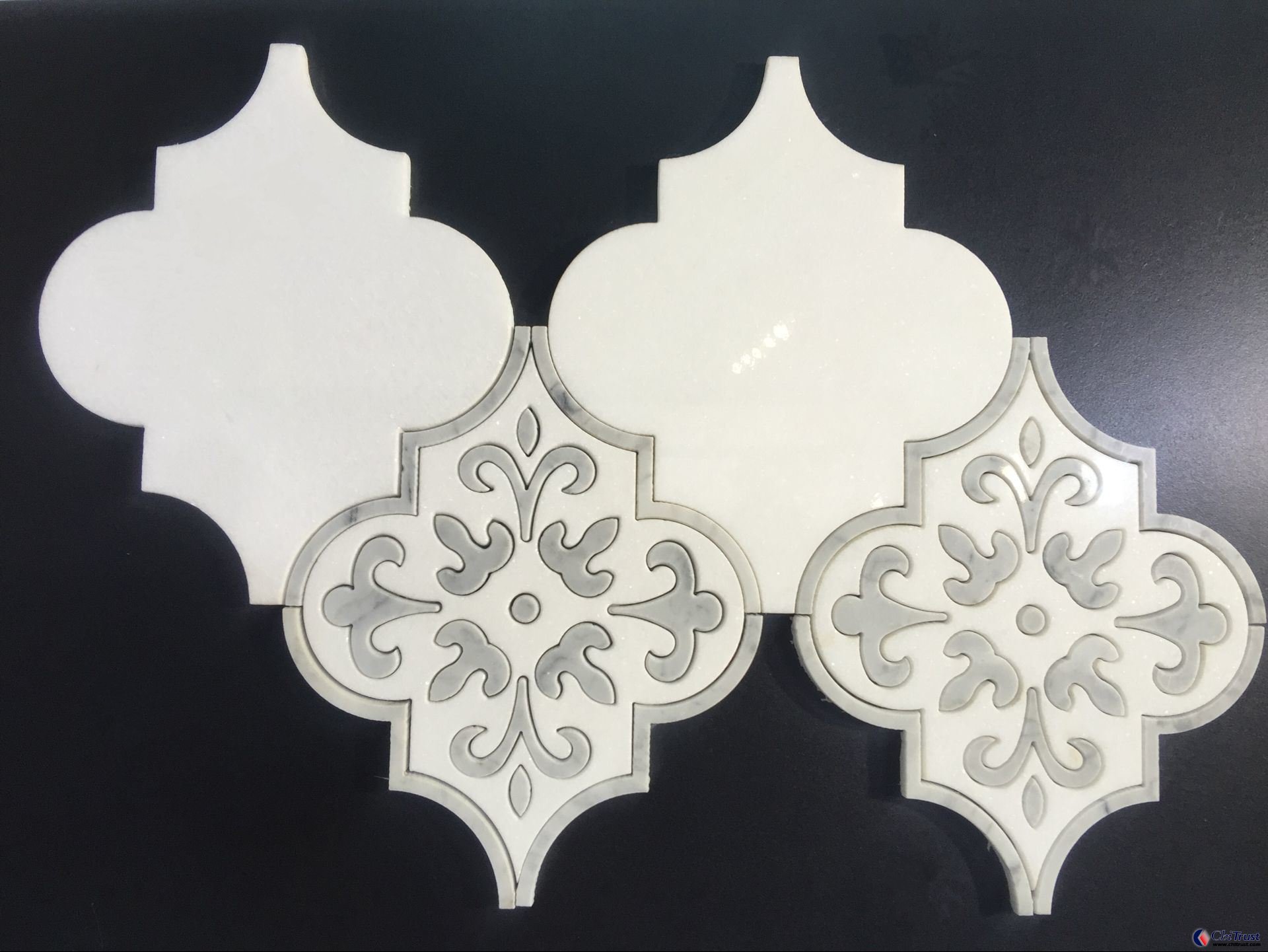 Water jet mosaic tile